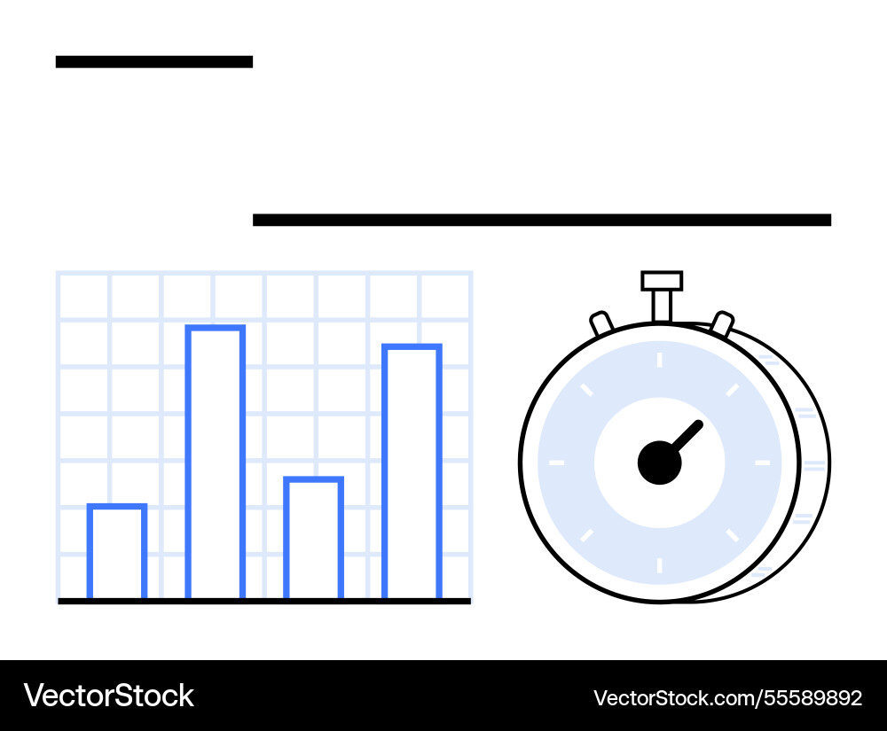 Stopwatch and bar graph representing data analysis Stopwatch and bar graph representing data analysis vector image