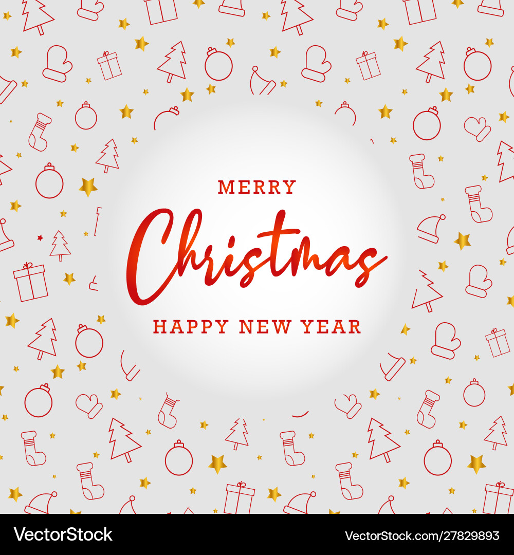 Christmas Festive Pattern - New Year Greeting Vector Image