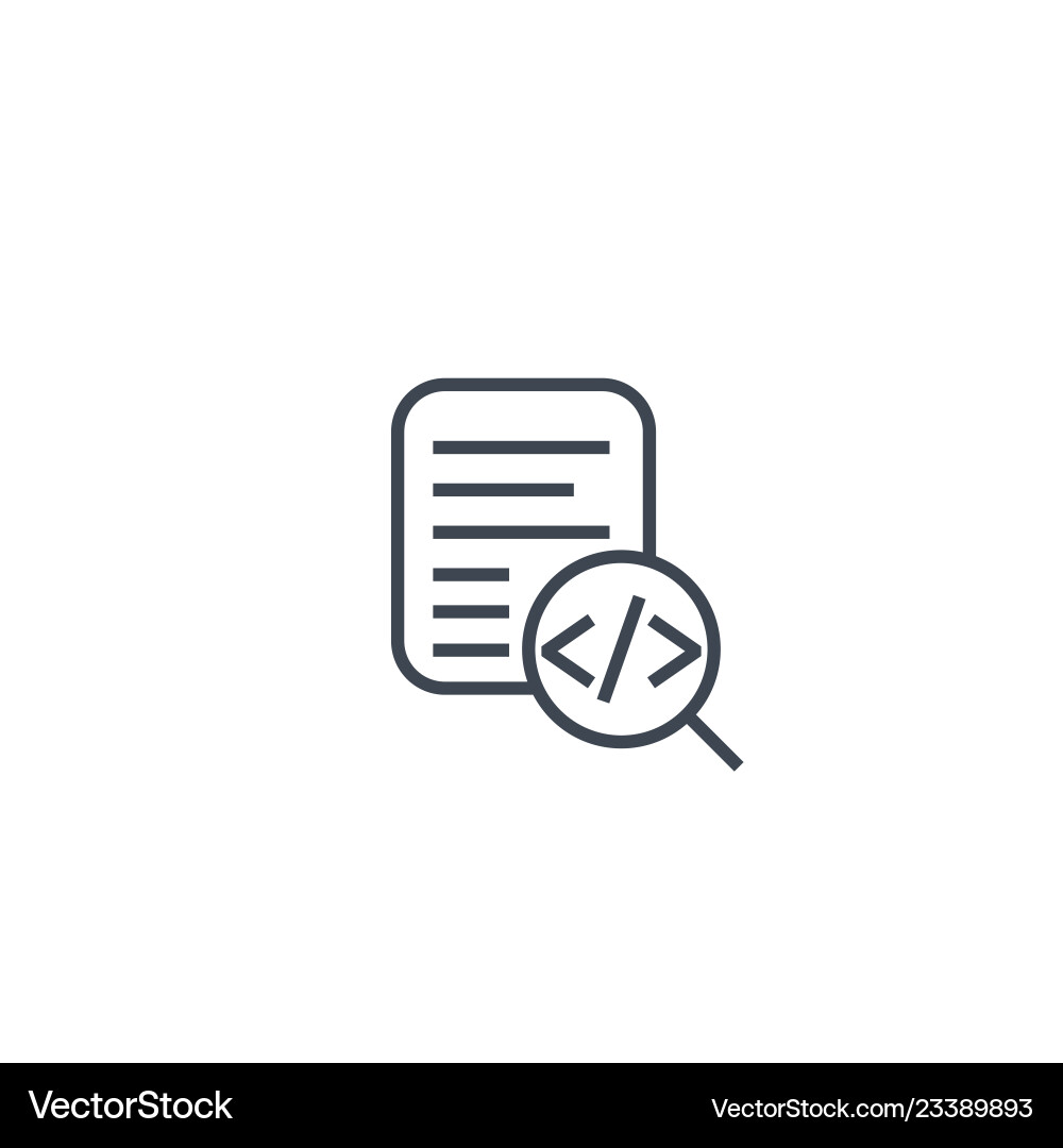 Code review icon on white linear Code review icon on white linear vector image
