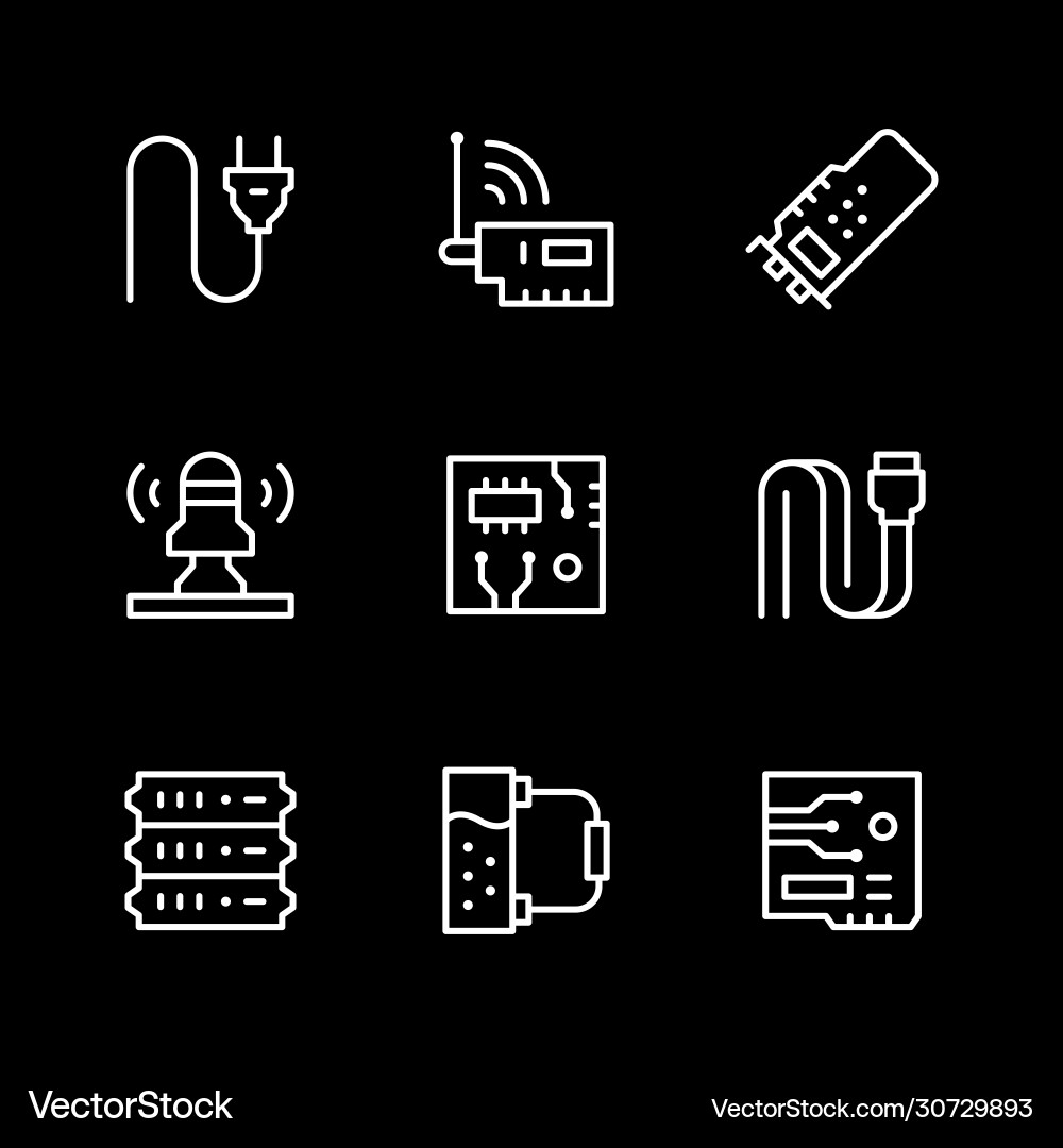 Computer Component Icons vector image