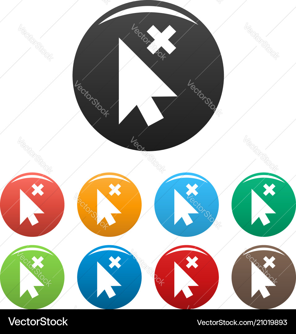 Cursor close element icons set color Cursor close element icons set color vector image