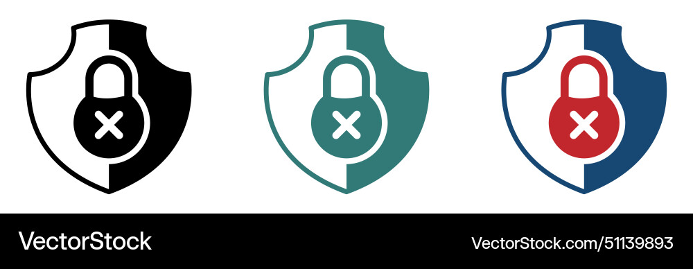 Insecure connection icon designs Insecure connection icon designs vector image