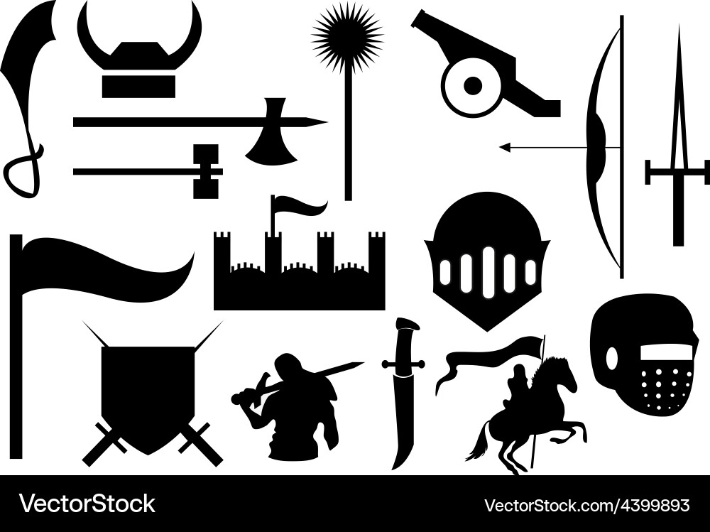 Knight Icons - Medieval Warfare Vector Image