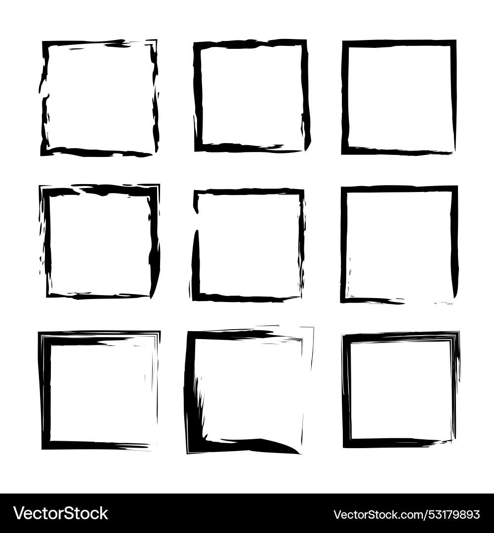 Minimalistic square frames in line art drawing Minimalistic square frames in line art drawing Vector Image
