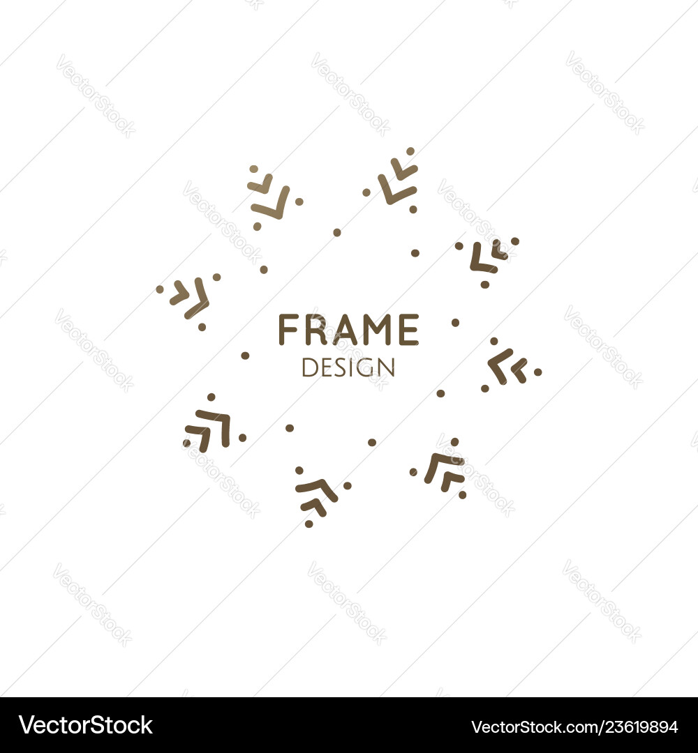 Abstract Snowflake Frame Logo Vector Image