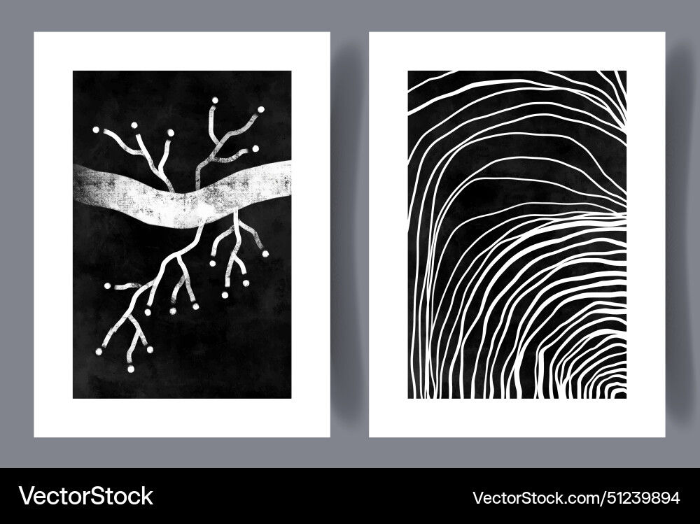 Dark Lines Abstract Chaos Print vector image