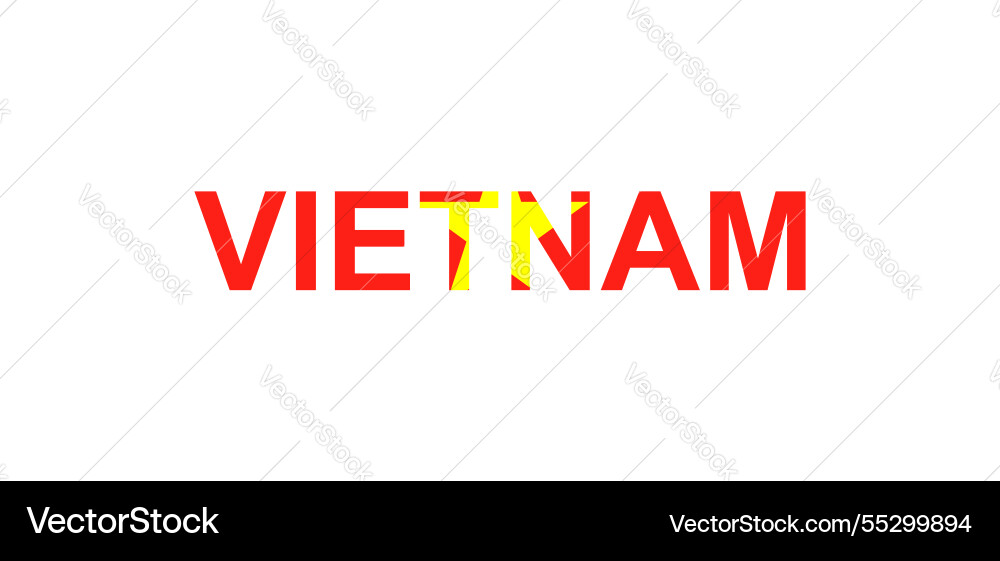 Letters vietnam in the style of country flag Letters vietnam in the style of country flag vector image