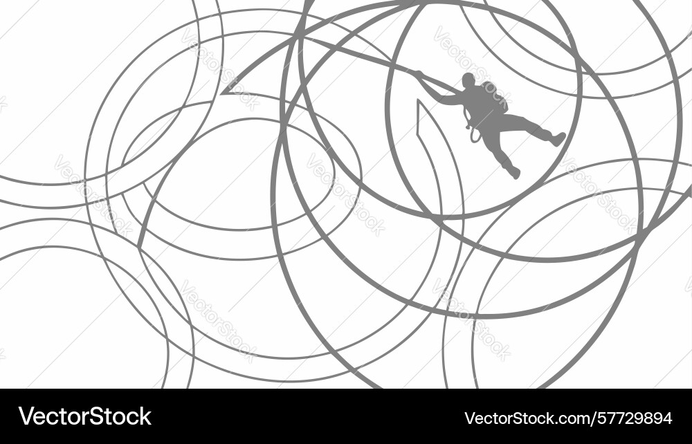 Person within abstract swirl pattern art design Vector Image