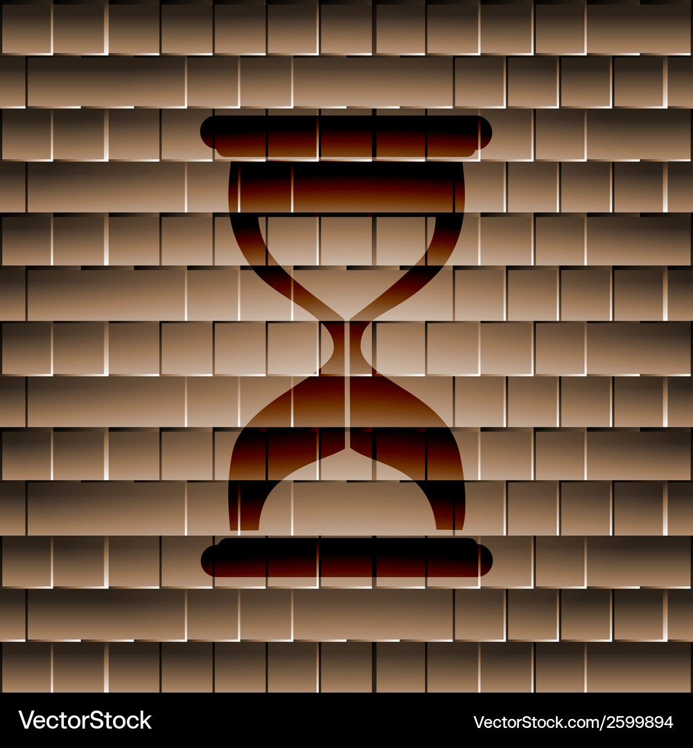 Sand clock glass timer flat modern web button Vector Image