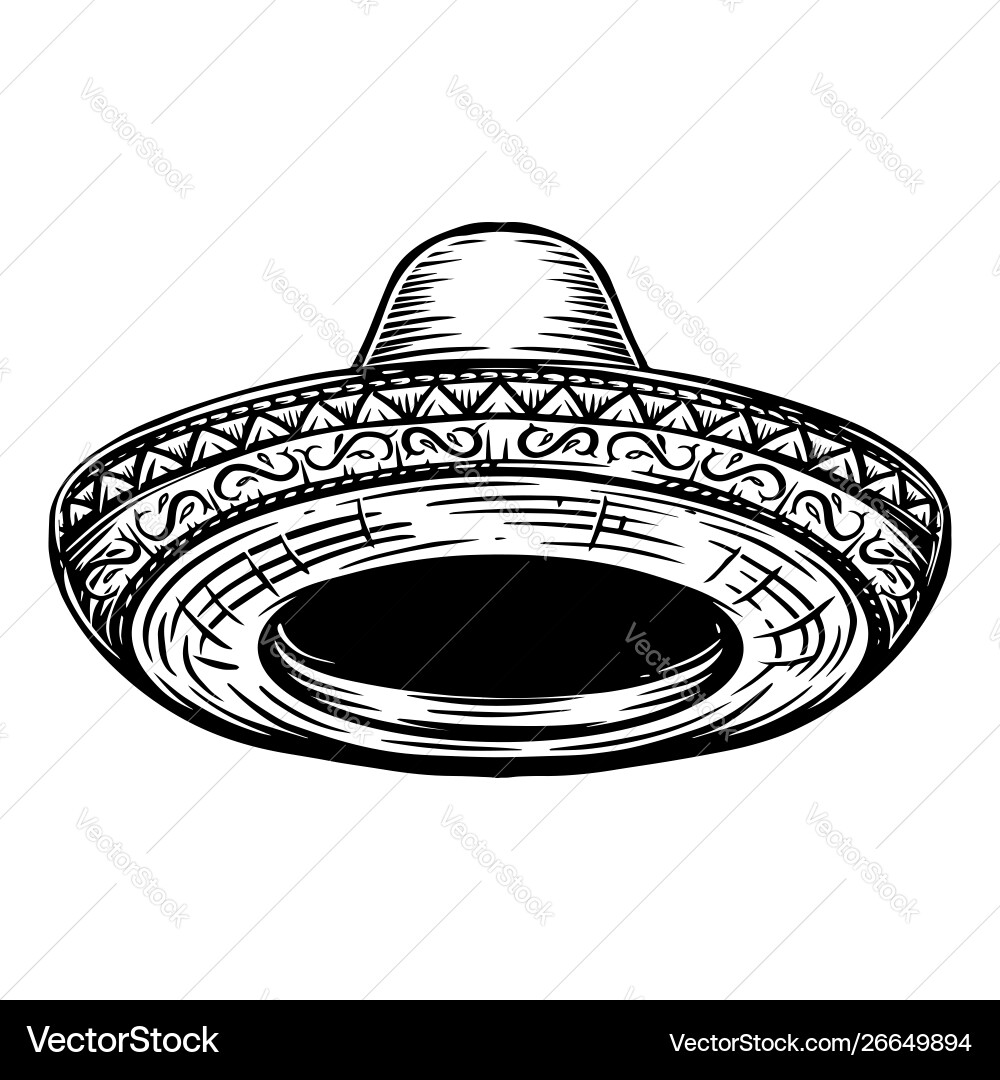 Set mexican sombrero design element vector image