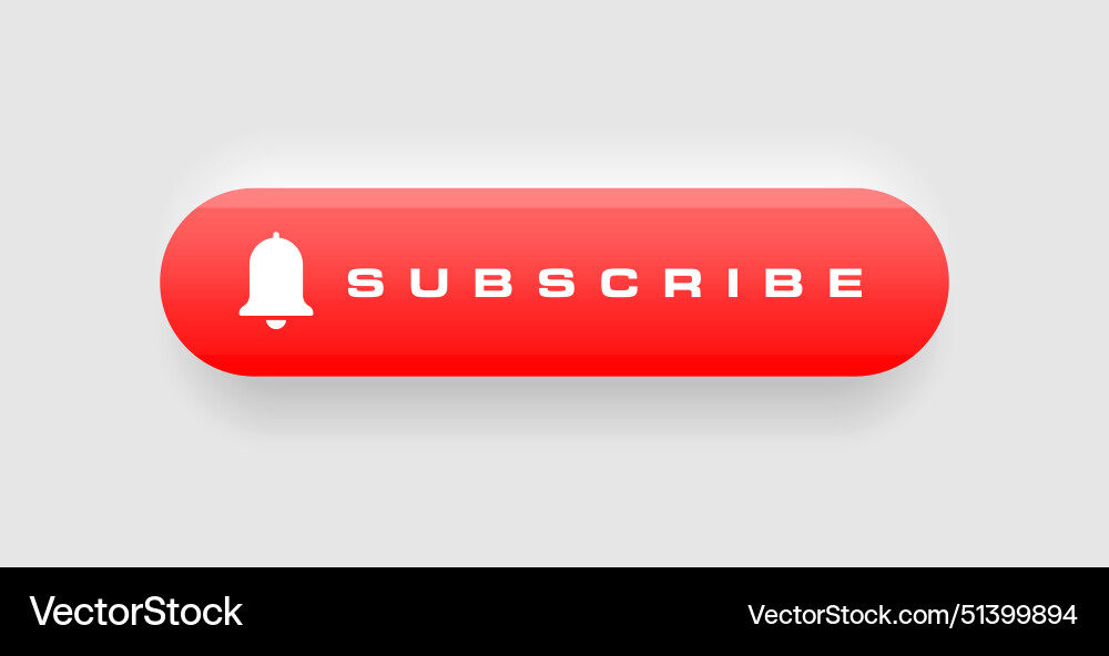 Web subscribe button for youtube channel vector image