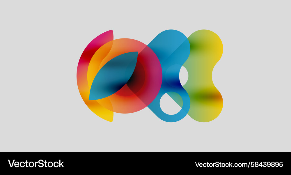 Abstract colorful shapes overlap creating vibrant Abstract colorful shapes overlap creating vibrant Vector Image