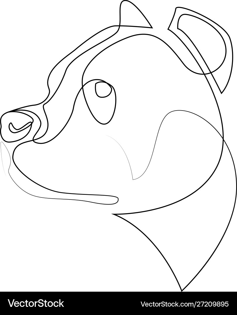 Continuous line pit bull single minimal Continuous line pit bull single minimal vector image