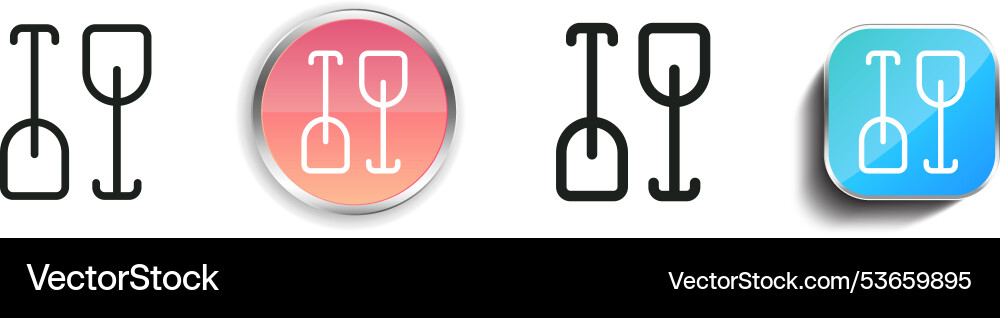 Double icon thin linear regular and button style vector image