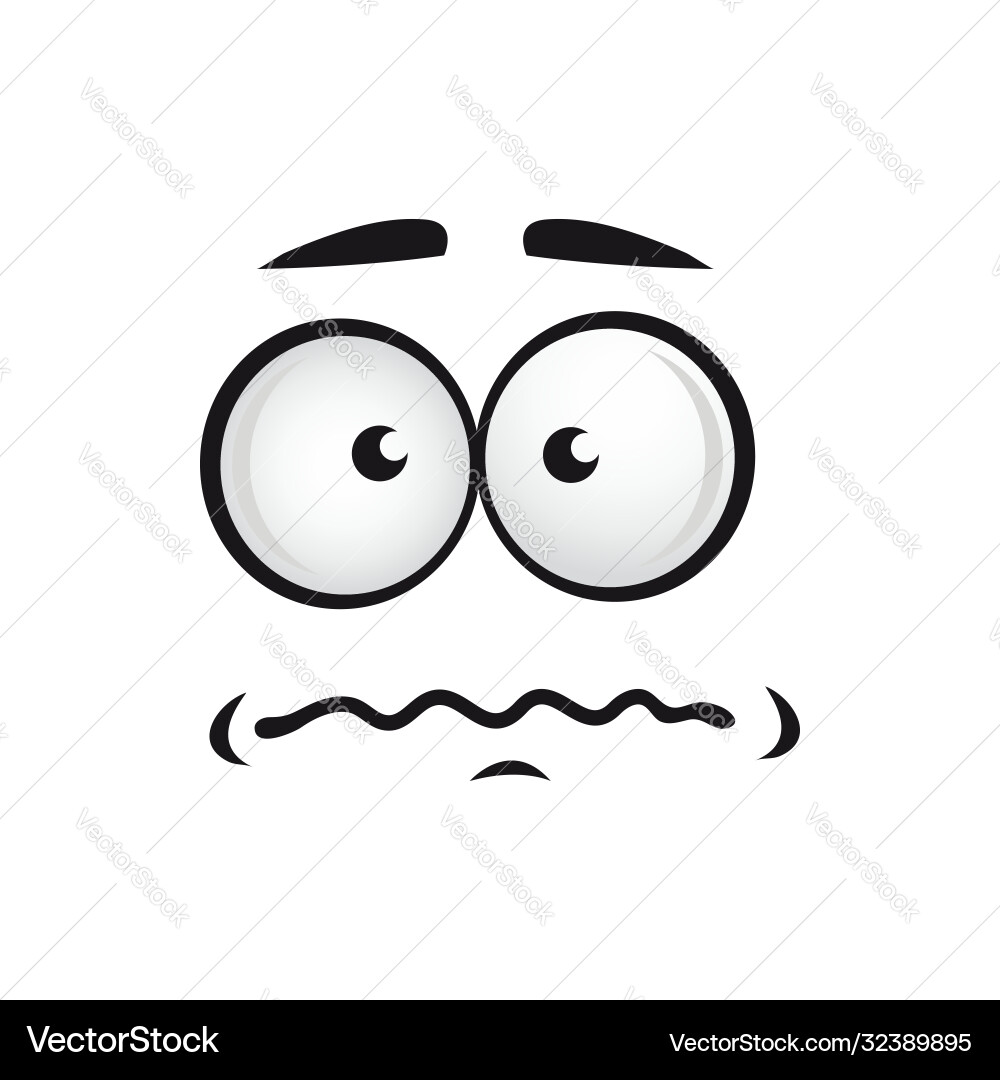Emoticon in panic stressed emoji symbol Royalty Free Vector