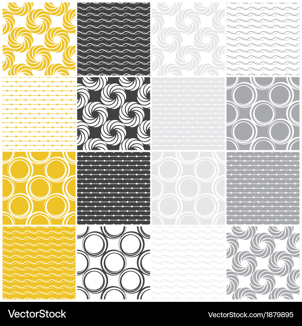 Geometric Wave Patterns - Dots & Circles vector image