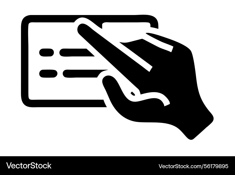 Hands typing on a keyboard and writing vector image