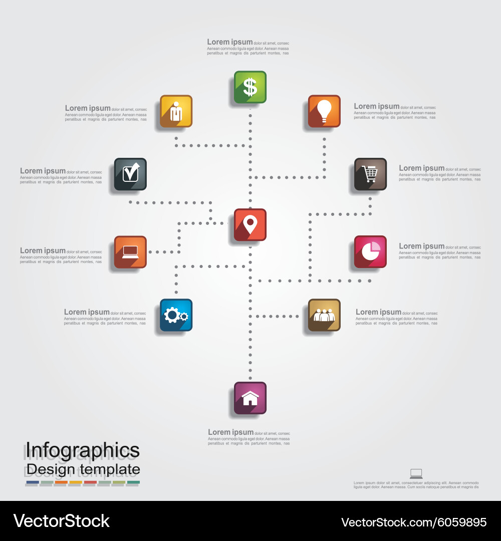 Infographic report template with lines and icons vector image