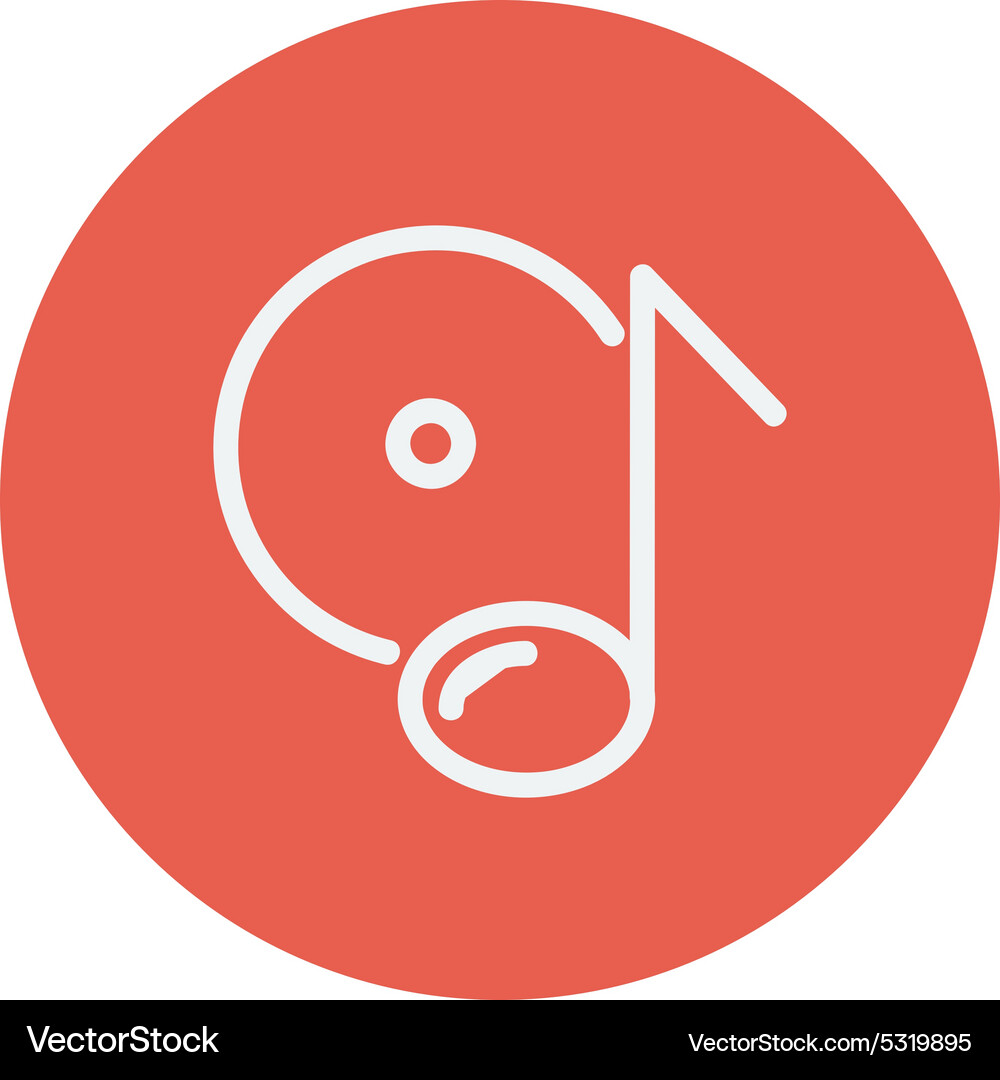 Note with phonograph record thin line icon Vector Image