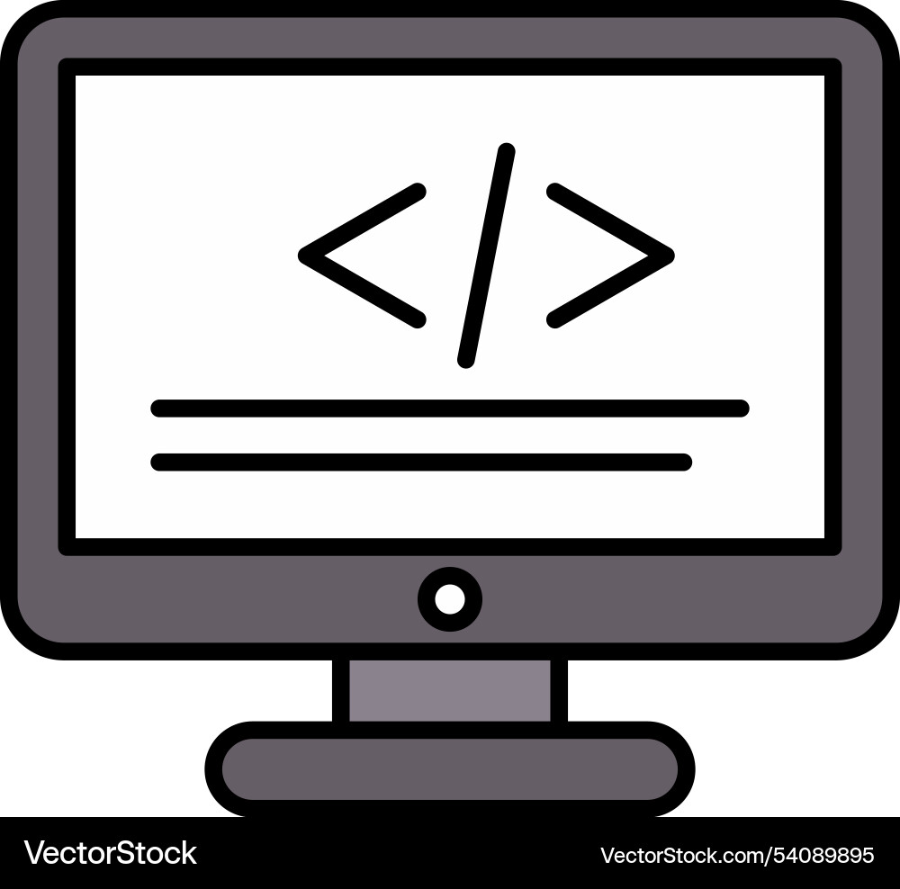 Programming line filled icon design vector image