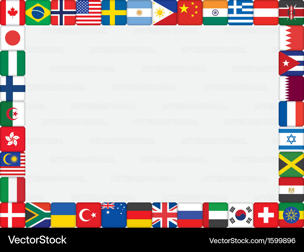 Background with flags frame Vector Image