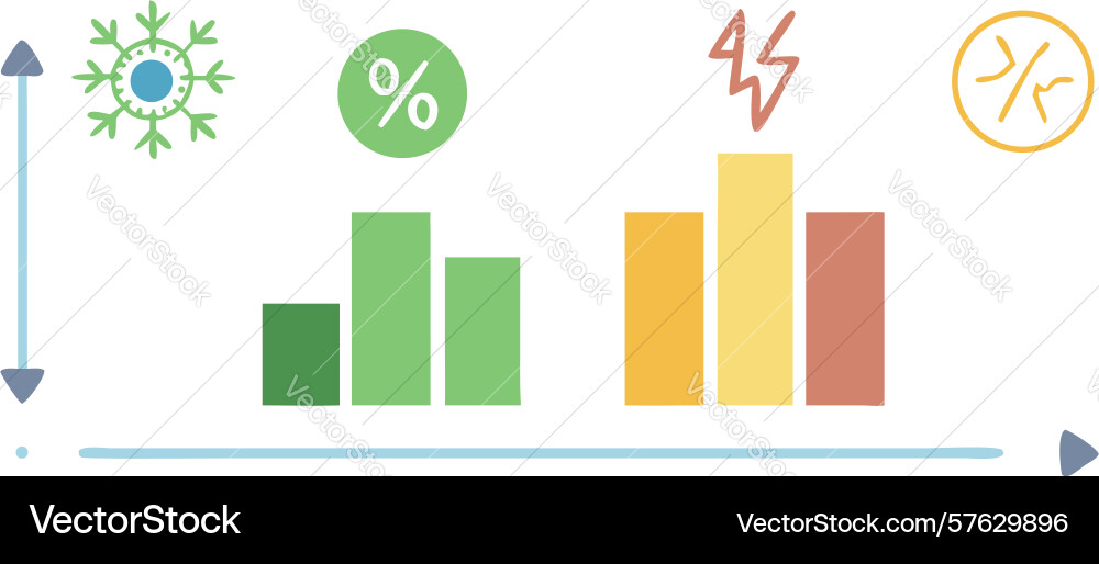 Bar chart with data statistical analysis vector image