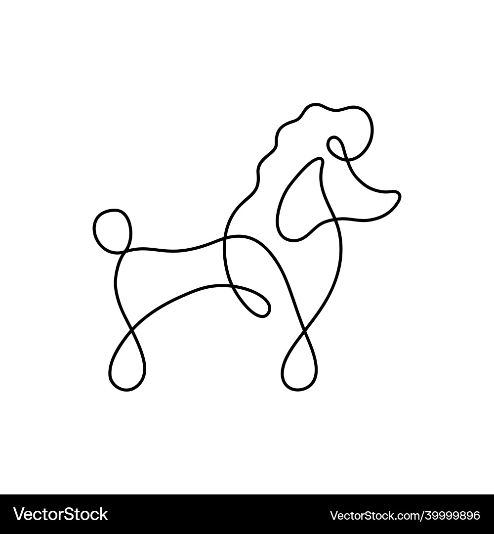 Cute poodle dog one line icon Cute poodle dog one line icon vector image