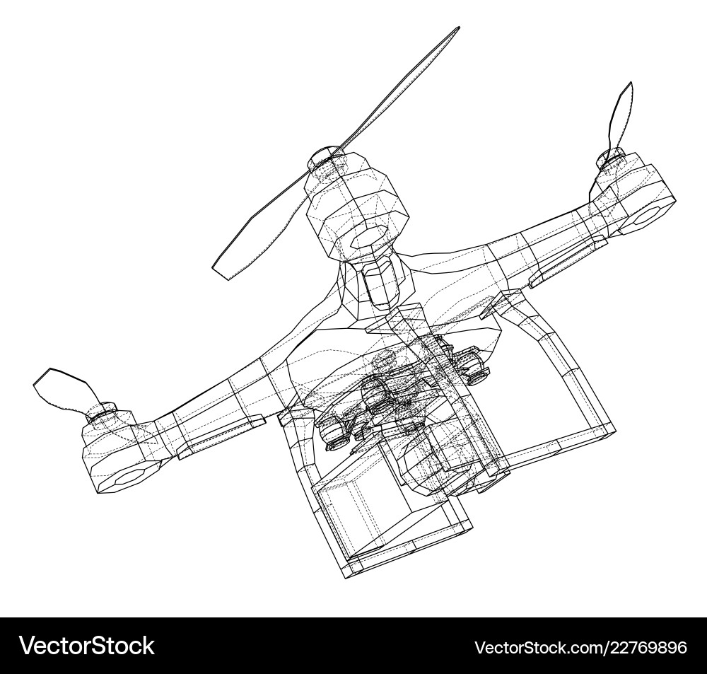 Drone concept rendering of 3d vector image