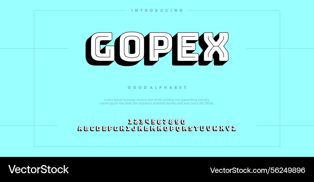 Gopex futuristic minimalist display font design Gopex futuristic minimalist display font design vector image