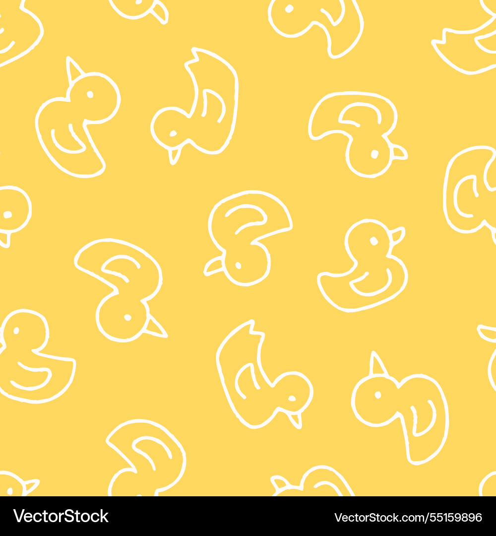 Outline ducky seamless pattern for print Vector Image