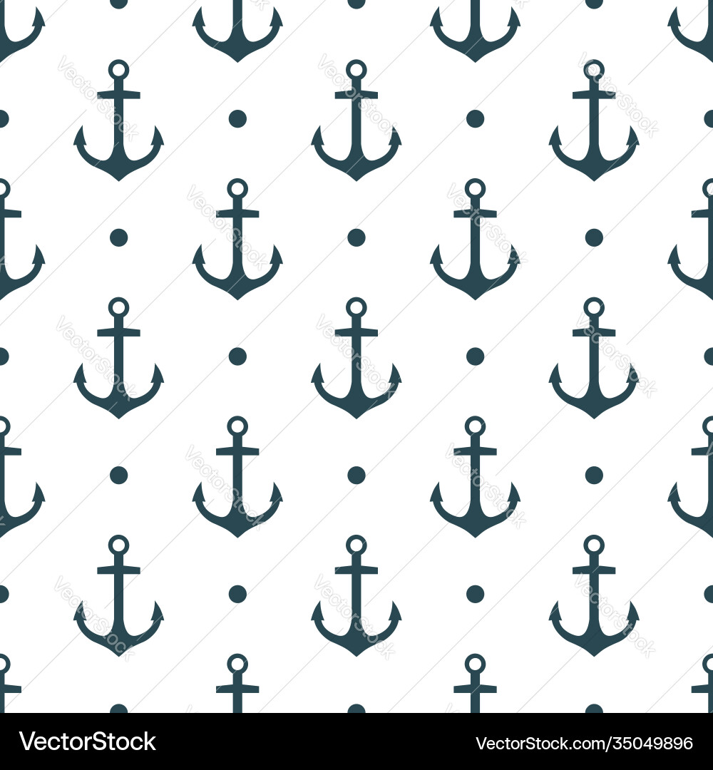 Seamless pattern with anchors vector image