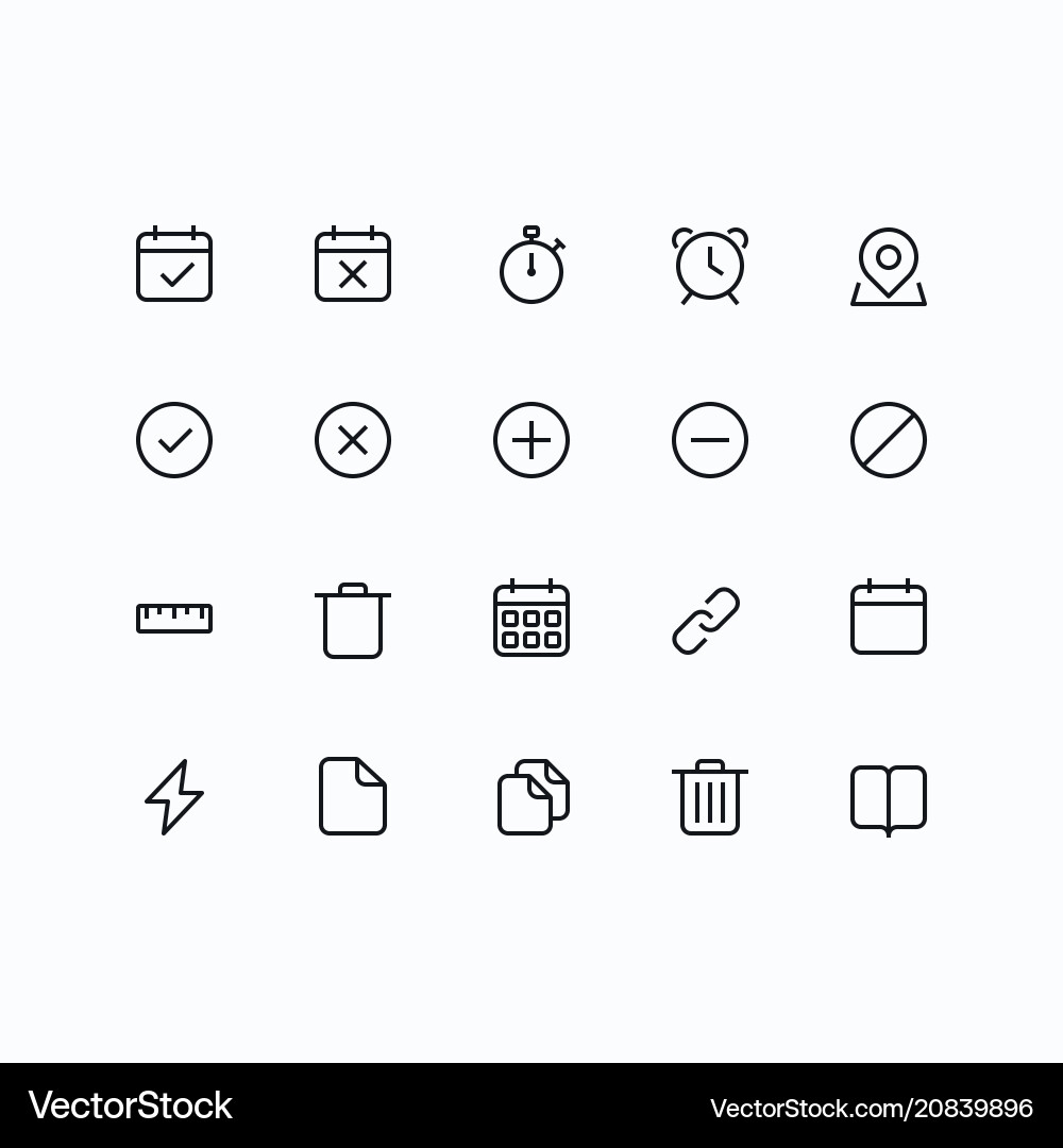 Thin Outline Icons - Web & Mobile vector image