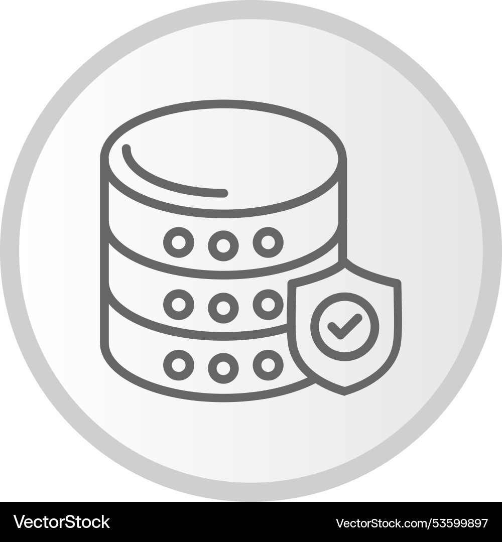 Database line circle grey icon Vector Image