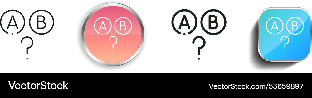 Doubts icon thin linear regular and button style Doubts icon thin linear regular and button style vector image