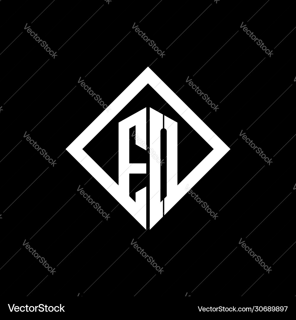Eo logo monogram with square rotate style design vector image