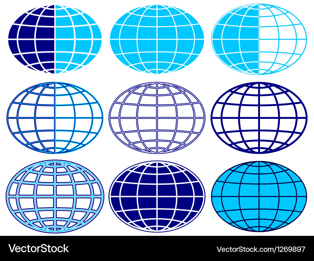 Globe Icon Set Vector Image