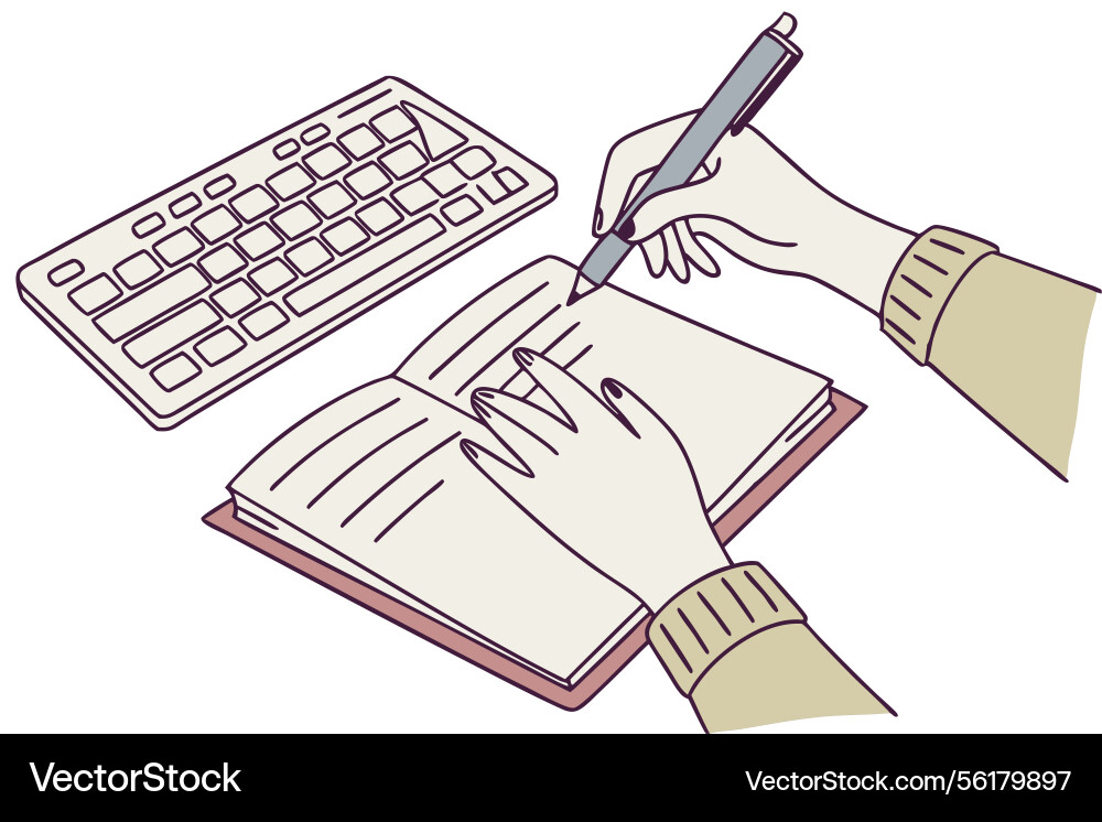 Handschrift in einem Notebook unter Verwendung von Computer Handschrift in einem Notebook unter Verwendung von Computer vektorbild