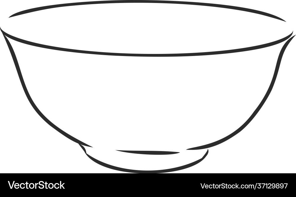 Sketch a bowl isolated on white background Vector Image