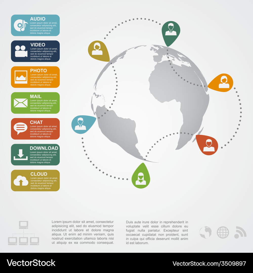 Social network infographic2 Vector Image
