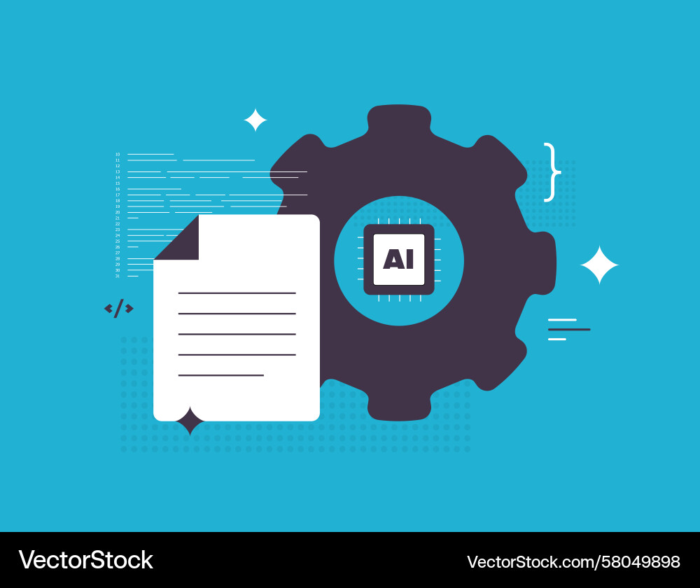 Ai schnelles Engineering mit Code-Snippets Ai schnelles Engineering mit Code-Snippets Vektorbild