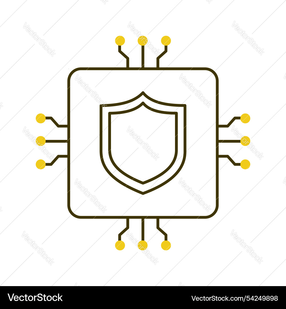 Ai shield for data and cyber security icon design Vector Image