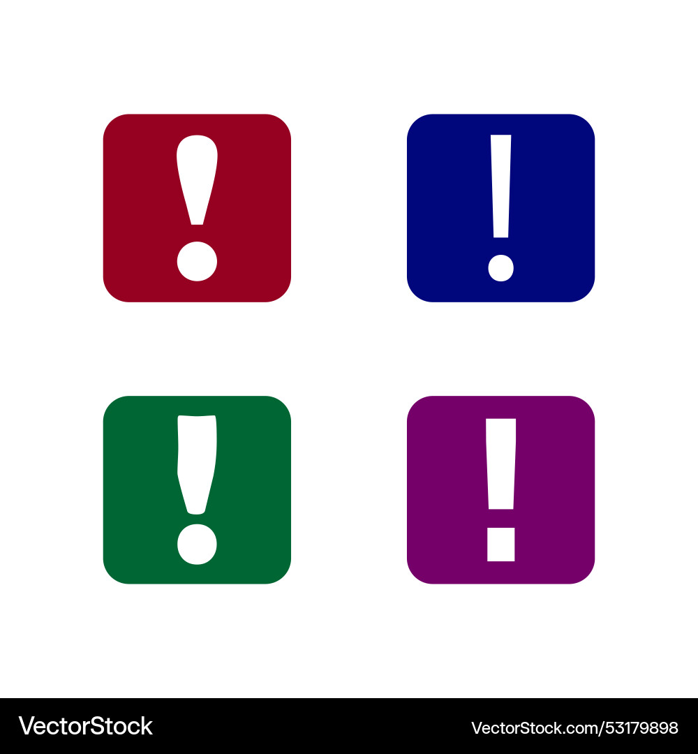 Exclamation mark in different colored square eps Exclamation mark in different colored square eps vector image