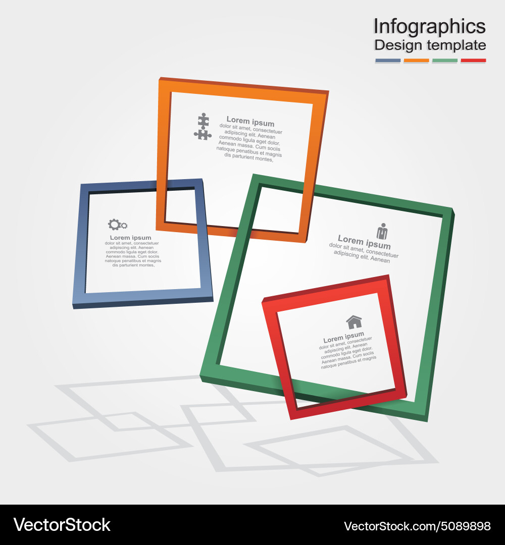Infographic report template with frames and icons vector image