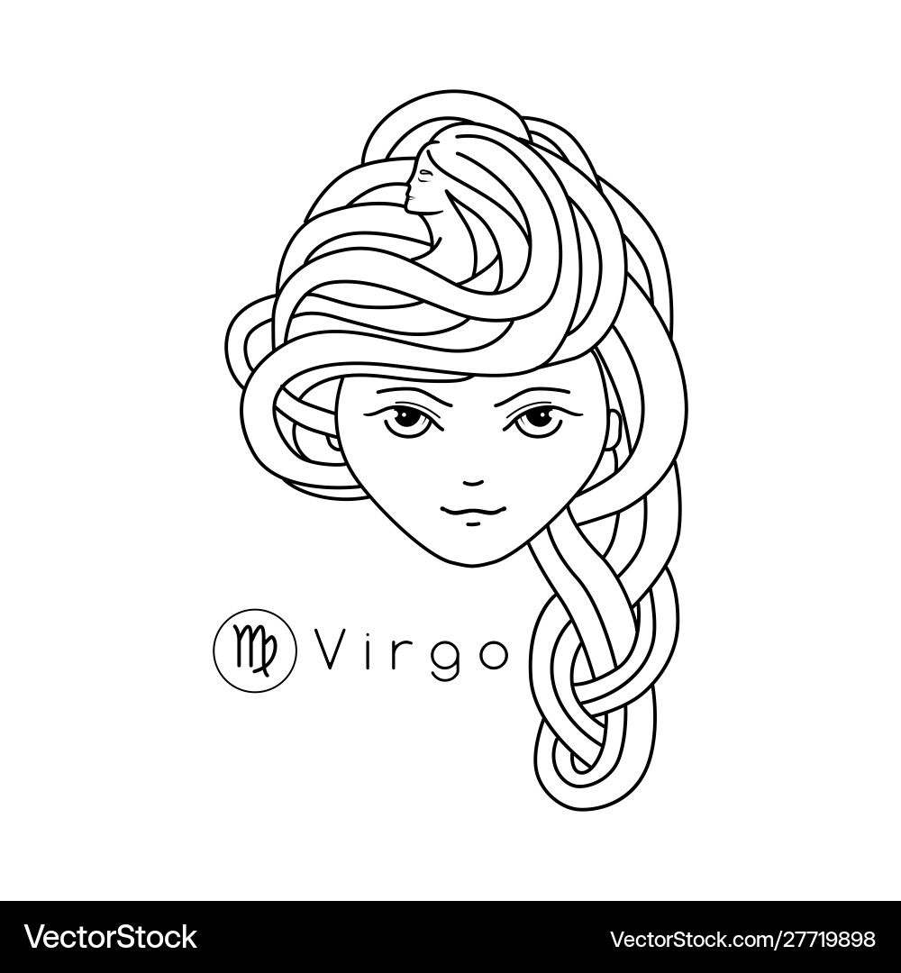 Zodiac Girl - Virgo Sign Vector Image