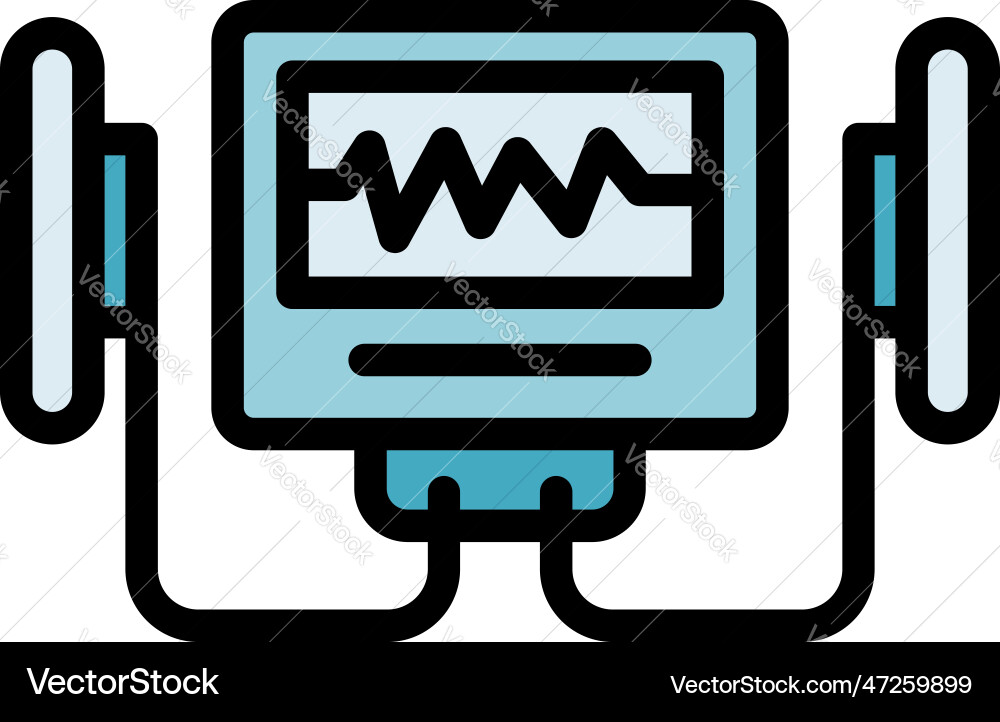 Aed defibrillator icon flat Royalty Free Vector Image