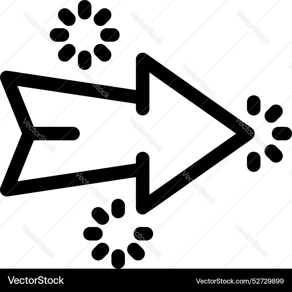 Arrow pointing right with loading circles Arrow pointing right with loading circles vector image