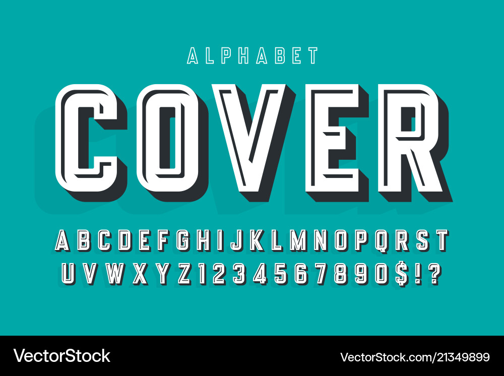 Condensed original 3d display font alphabet Condensed original 3d display font alphabet vector image