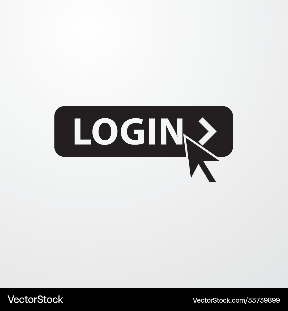 Login with mouse icon for web and mobile Login with mouse icon for web and mobile Vector Image