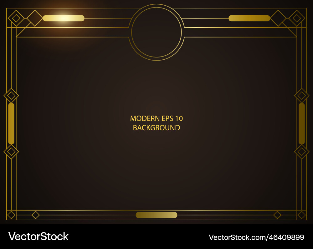 Modern minimalist gold frame on dark brown Modern minimalist gold frame on dark brown vector image