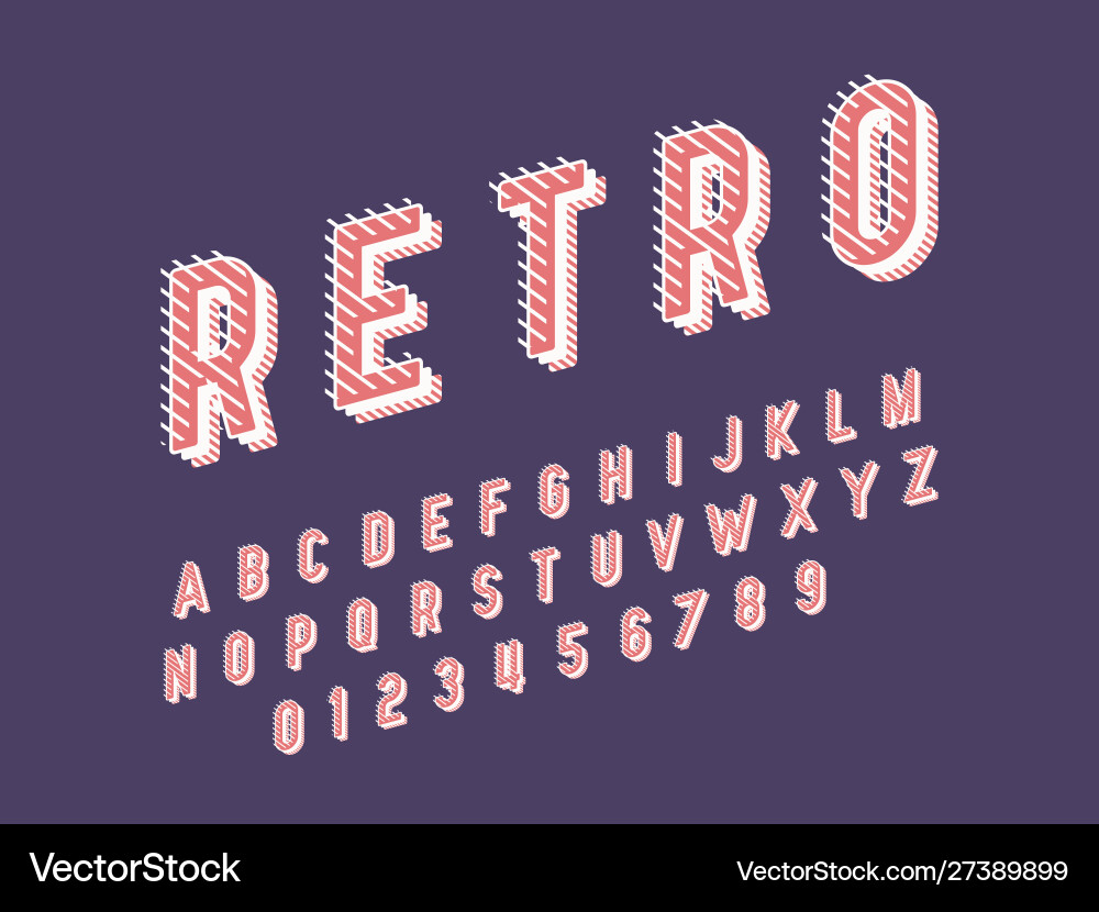Retro font and alphabet stock Retro font and alphabet stock vector image